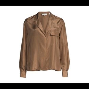Vince Notch-Lapel Silk Shirt
